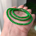 糯冰种满绿小米珠链（188颗） 天然缅甸A货翡翠（yc355306）