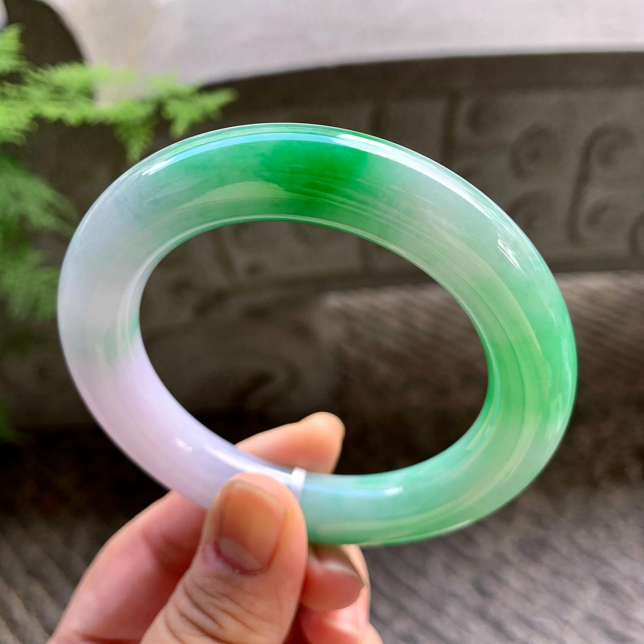 细糯种春彩圆条手镯（56.5mm）（yc202379）