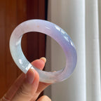 冰种紫罗兰特色撒金翡翠平安镯（56.5mm）（yc400761）