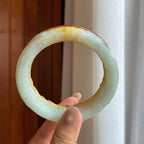 糯冰红翡特色雕花翡翠手镯（62mm）（yc424961）