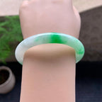 细糯种飘阳绿圆条手镯（50.7mm）（yc195954）