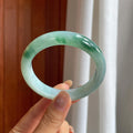 糯冰飘花翡翠平安镯(57.6mm)（yc424552）