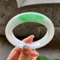细糯种白底青平安镯（56mm）（yc299505）