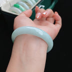 细糯种白底青 正圈翡翠手镯（57mm）（yc017161）