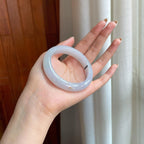 糯冰淡底色翡翠平安镯（53.8mm)（yc373462）