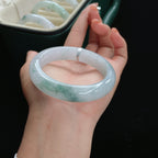 糯冰正圈飘花翡翠手镯（56mm）（yc016631）