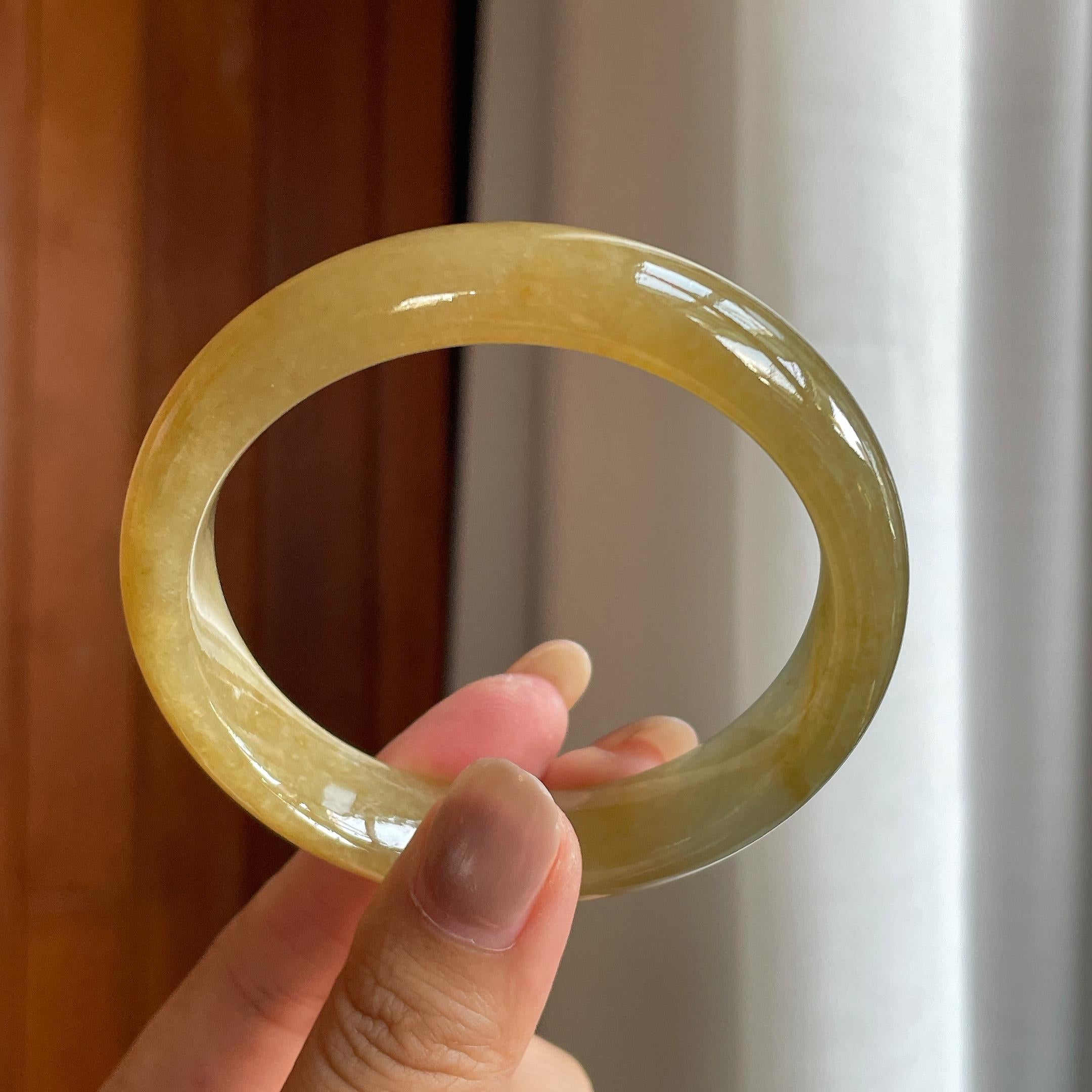 冰箱黄翡翡翠平安镯（57.6mm）（yc423972）
