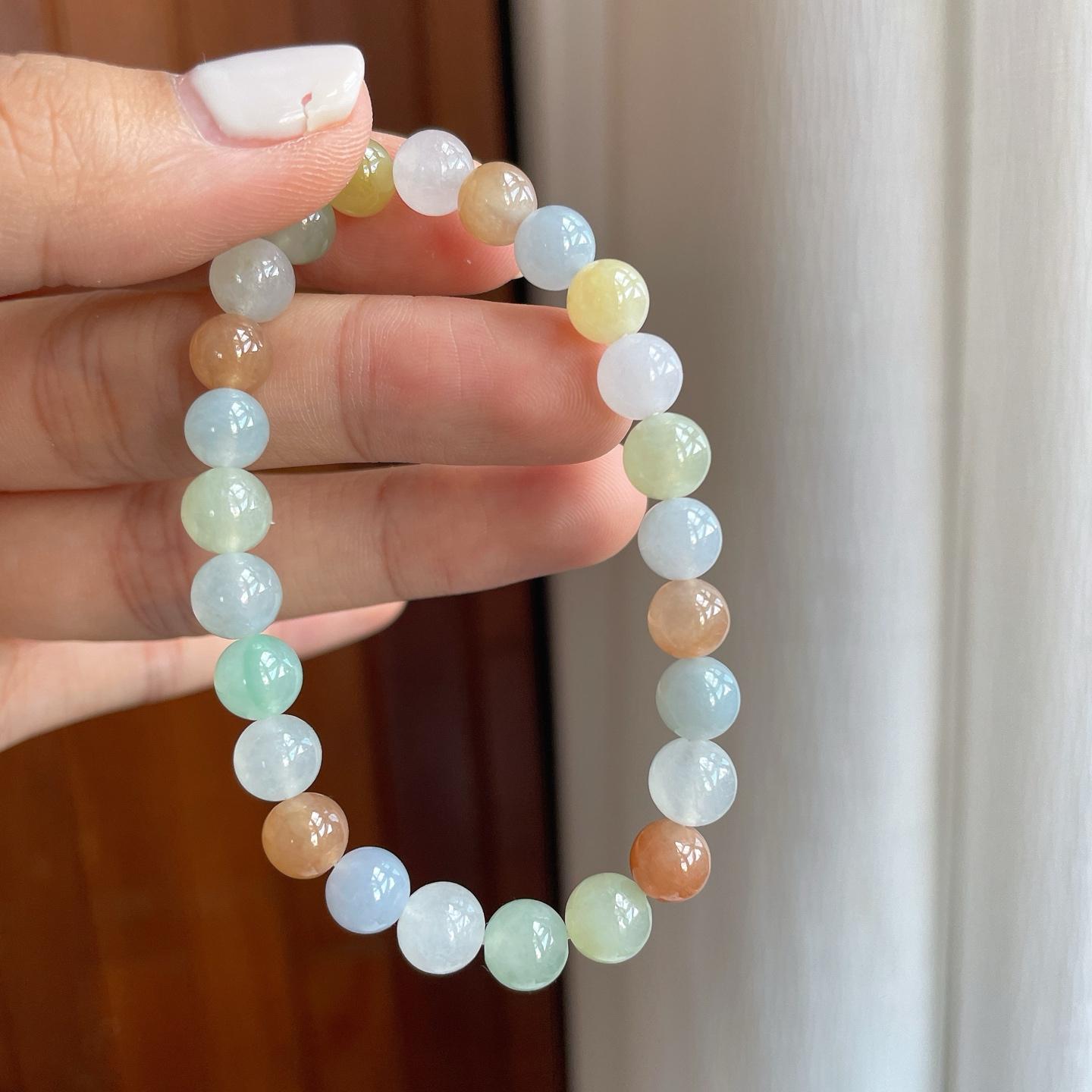 糯冰多宝翡翠珠串手串（yc257270）