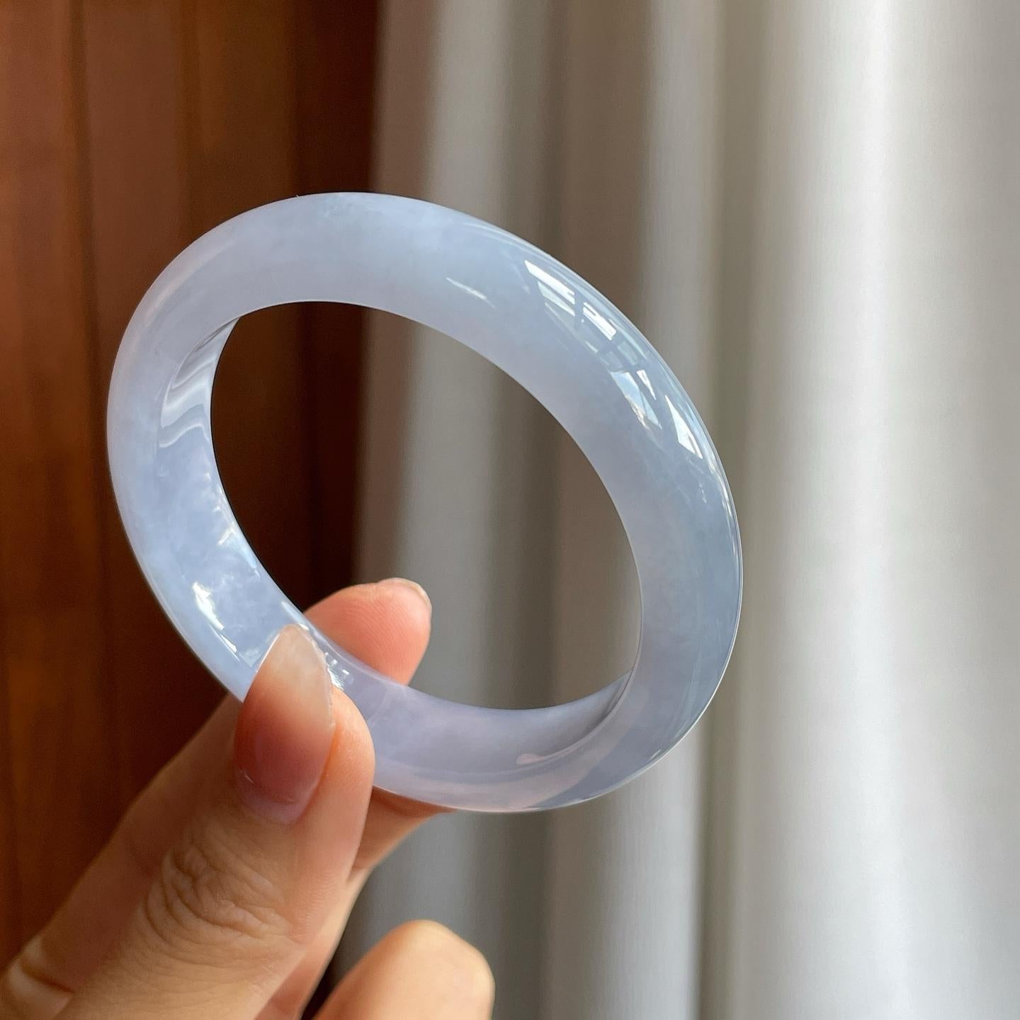 冰种紫罗兰翡翠平安镯（54.5mm）（yc312898）