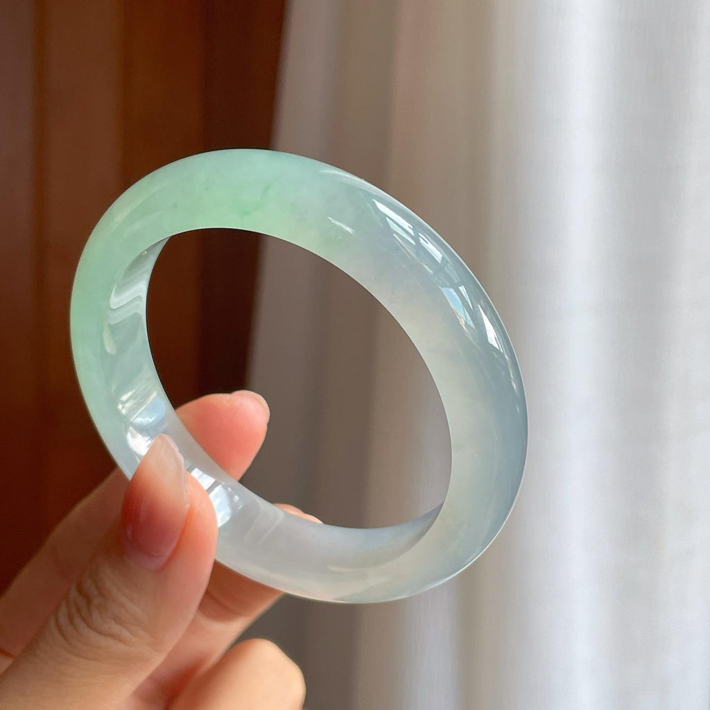 冰种晴底翡翠平安镯（56.5mm）（yc314108）