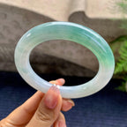 细糯种湖水绿圆条手镯（55.4mm）（yc280878）