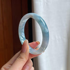 糯冰蓝晴翡翠平安镯（55mm)（yc411301）