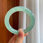 冰种湖水绿翡翠圆条手镯（53.5mm）（yc318633）