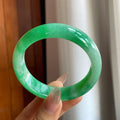 糯冰满绿翡翠平安镯（58mm）（yc228074）