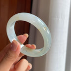 冰种黄翡翡翠平安镯(55.5mm)（yc420202）