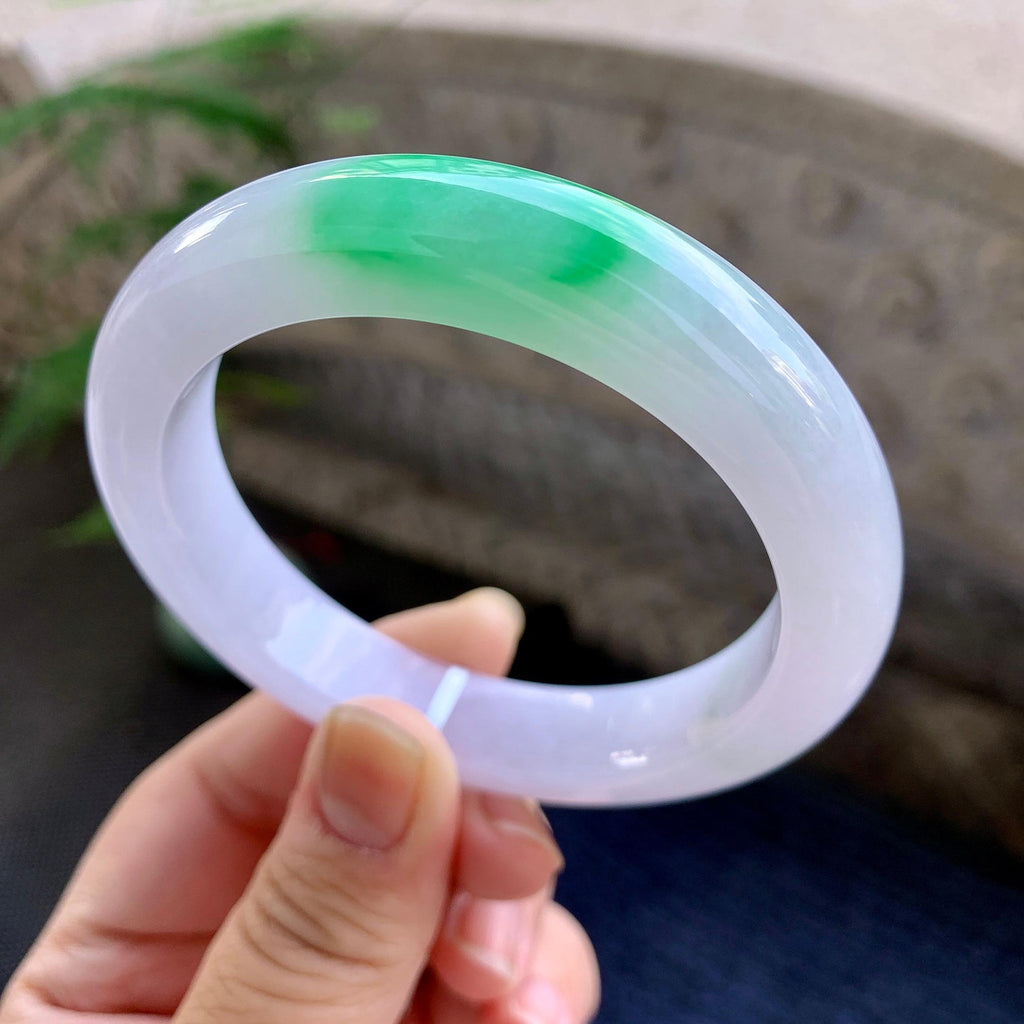 细糯种飘绿平安镯（57.6mm）（yc264528）