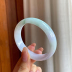 糯冰春带彩翡翠贵妃镯（56mm)（yc361756）