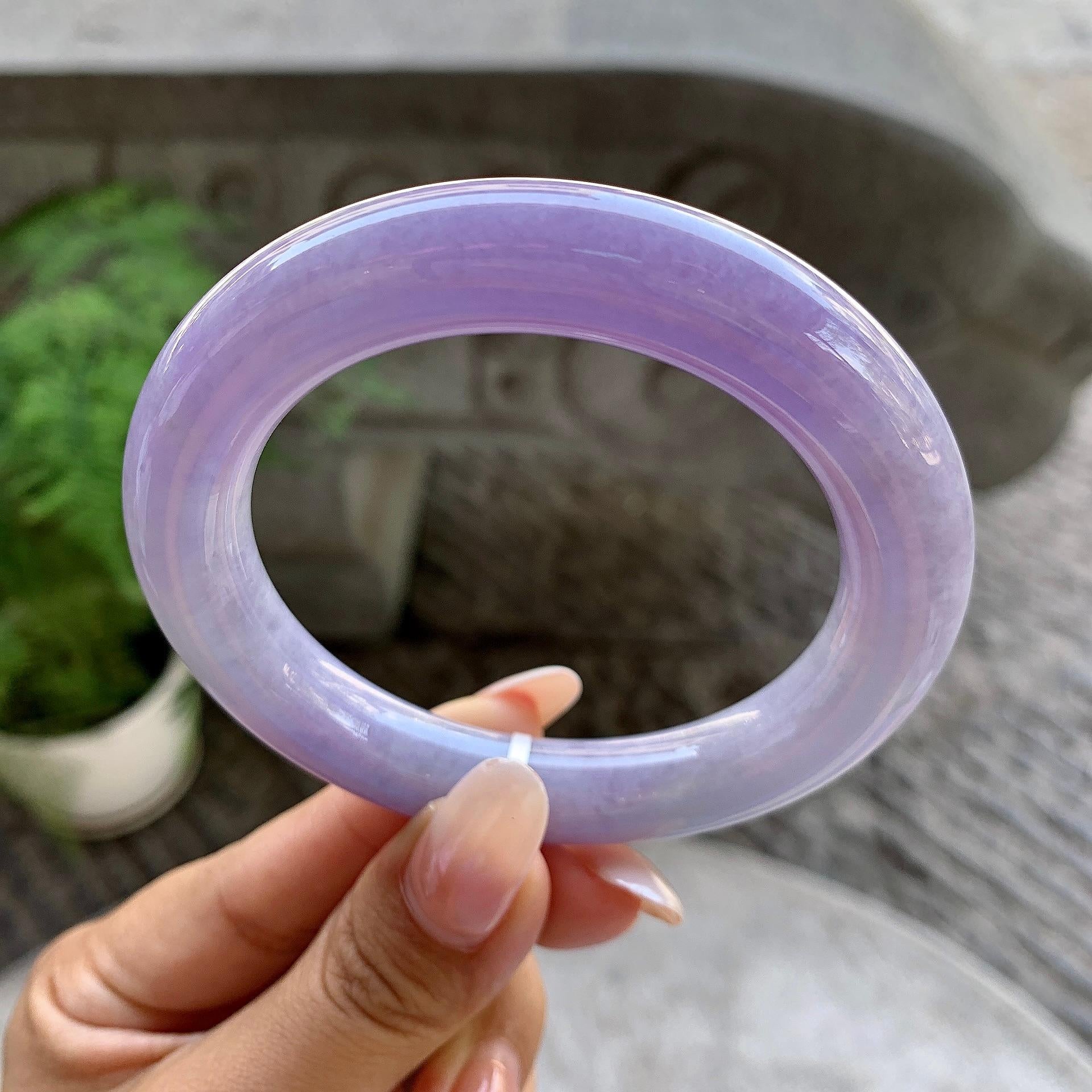 细糯种紫罗兰圆条手镯（56.5mm）（yc199565）
