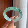 冰种宽版飘花翡翠平安镯(57.5mm)（yc423958）