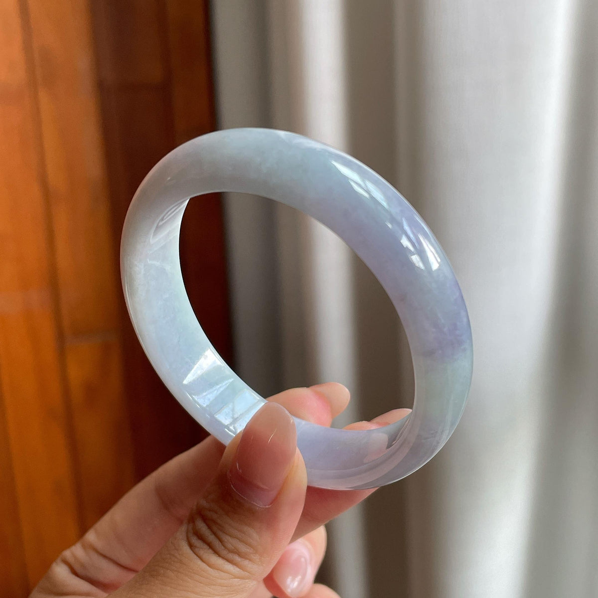 细糯冰紫罗兰贵妃镯 54圈 天然缅甸A货翡翠（yc706110）