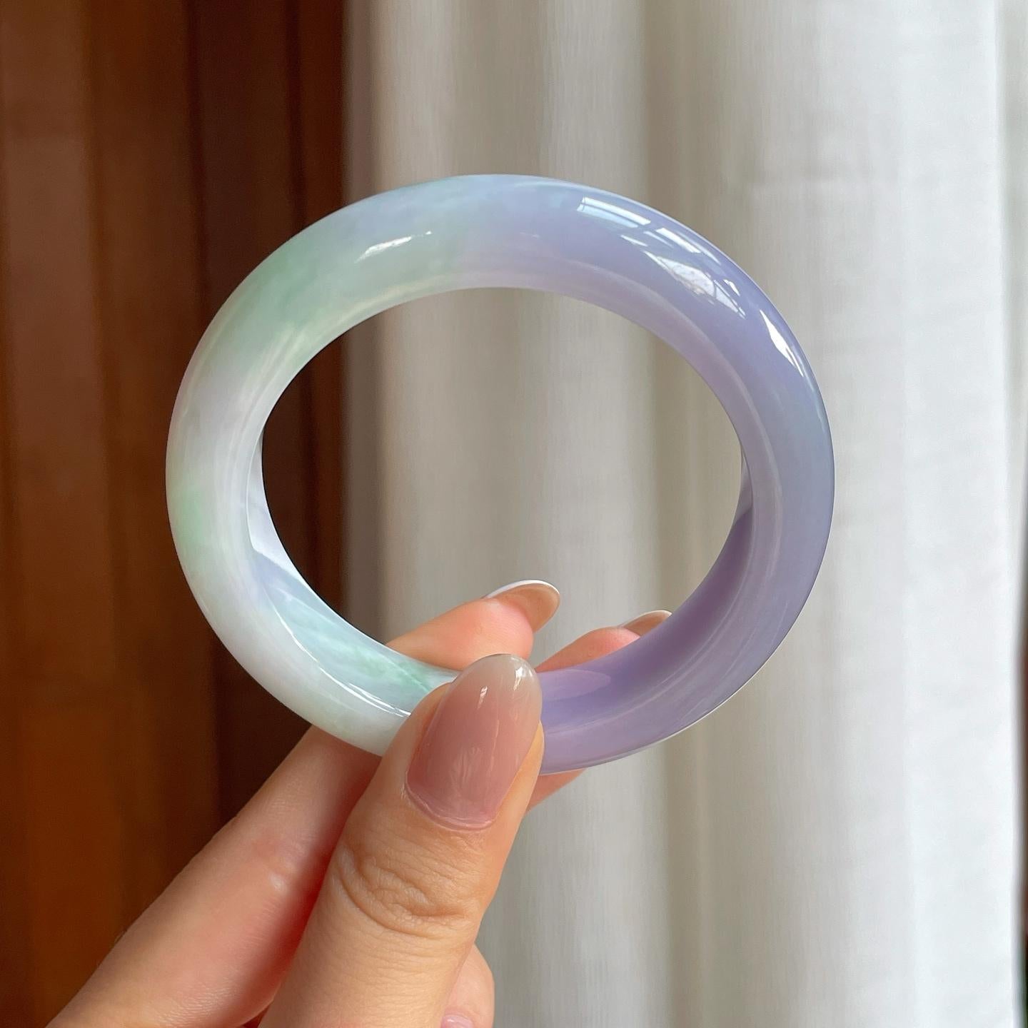 糯冰春带彩平安镯（53.4mm)（yc379986）