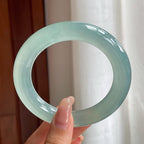 冰种蓝晴底翡翠圆条手镯（56mm）（yc198342）