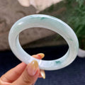 大圈口 细糯种飘花正圈平安镯60圈 天然缅甸A货翡翠（yc464110）