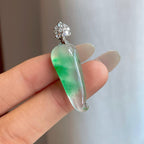 18k金钻镶冰种飘花翡翠福瓜（yc265203）