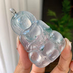 18k金钻镶冰种飘花观音挂件（yc246707）