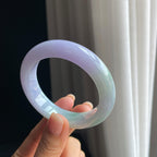 糯冰春带彩翡翠平安镯（53.4mm)（yc389553）