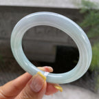小圈口    细糯种蓝底圆条手镯53.6圈      天然缅甸A货翡翠（yc387374）