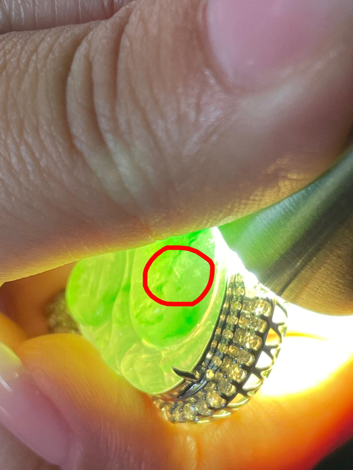 18k金镶冰种带色玉佛挂件（yc729739）