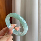 糯冰蓝底翡翠平安镯（56.3mm)（yc282498）