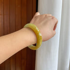 糯冰黄翡翡翠手镯（56.6mm）（yc272869）