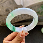 糯冰种飘绿宽版轮胎手镯（56mm）（yc264512）