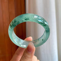 糯冰飘花宽版翡翠平安镯（57.4mm）（yc313030）