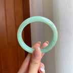 糯冰晴底洒金翡翠平安镯（56mm)（yc373890）