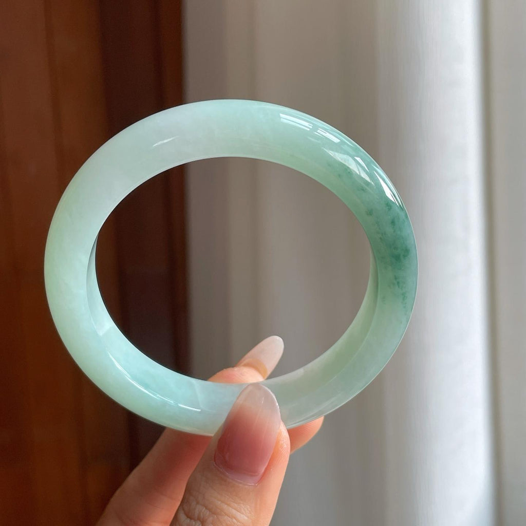 糯冰飘花翡翠平安镯（59mm）（yc310620）