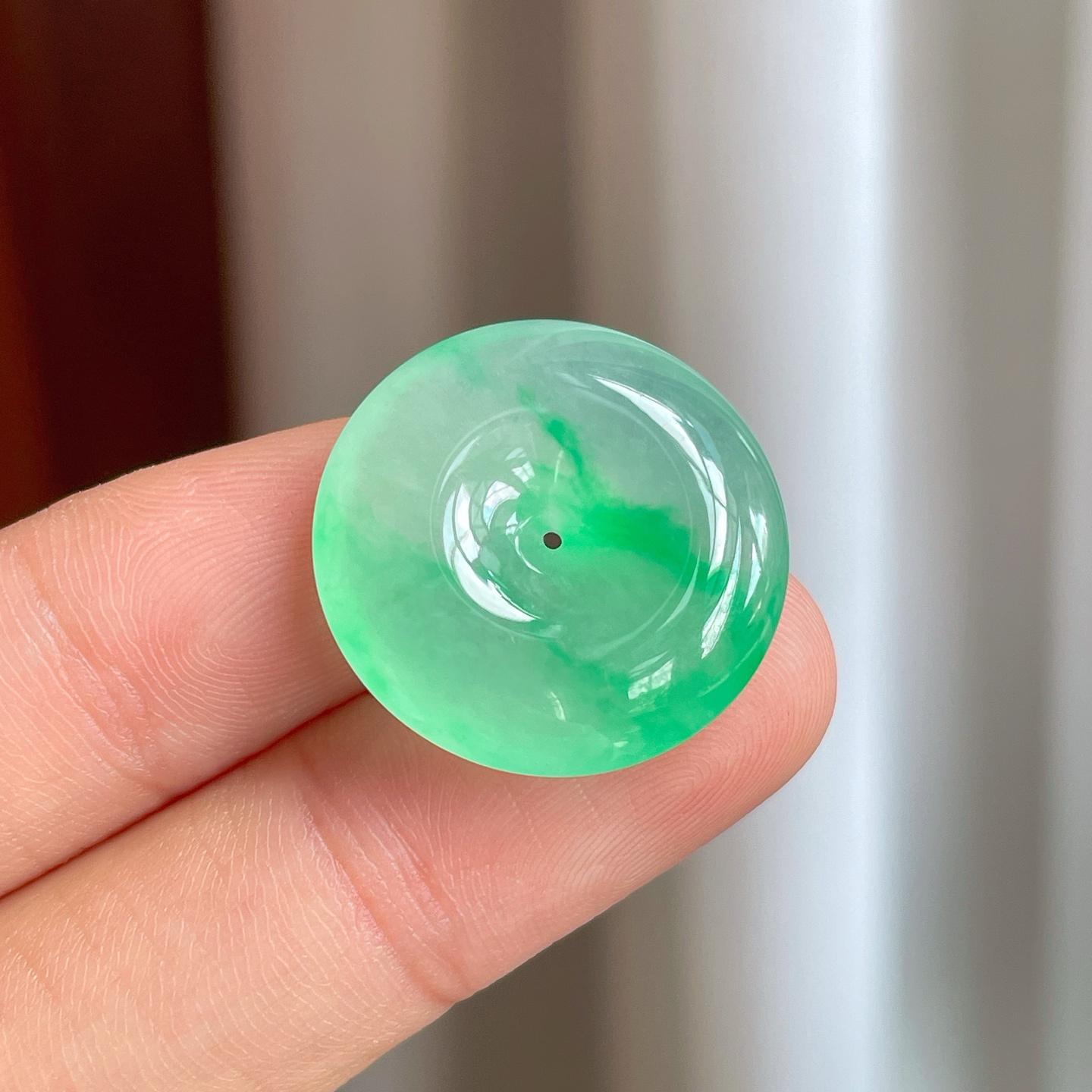 冰种带色翡翠平安扣（yc247656）