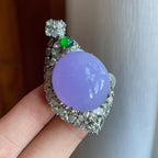 铜托糯冰紫罗兰翡翠蛋面（yc261408）