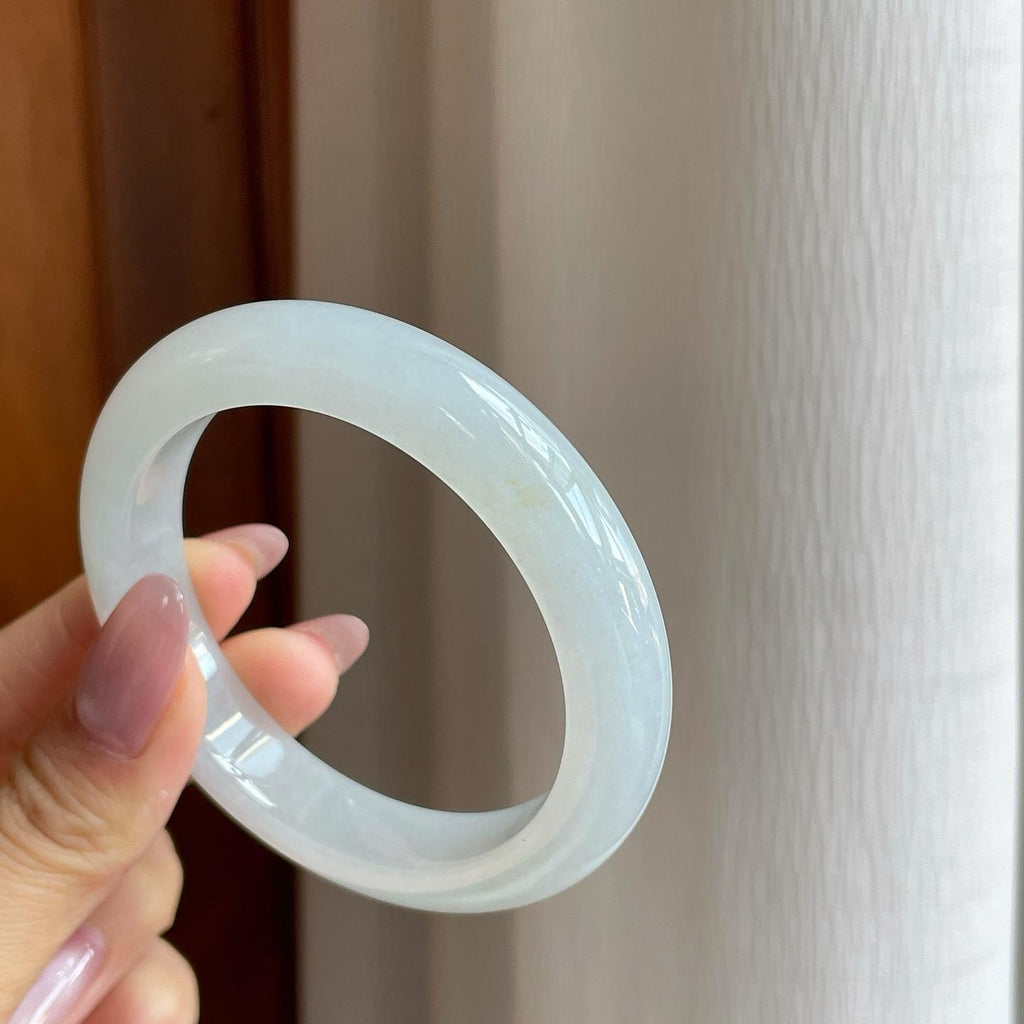 糯冰白月光翡翠平安镯（55.5mm）（yc284960）