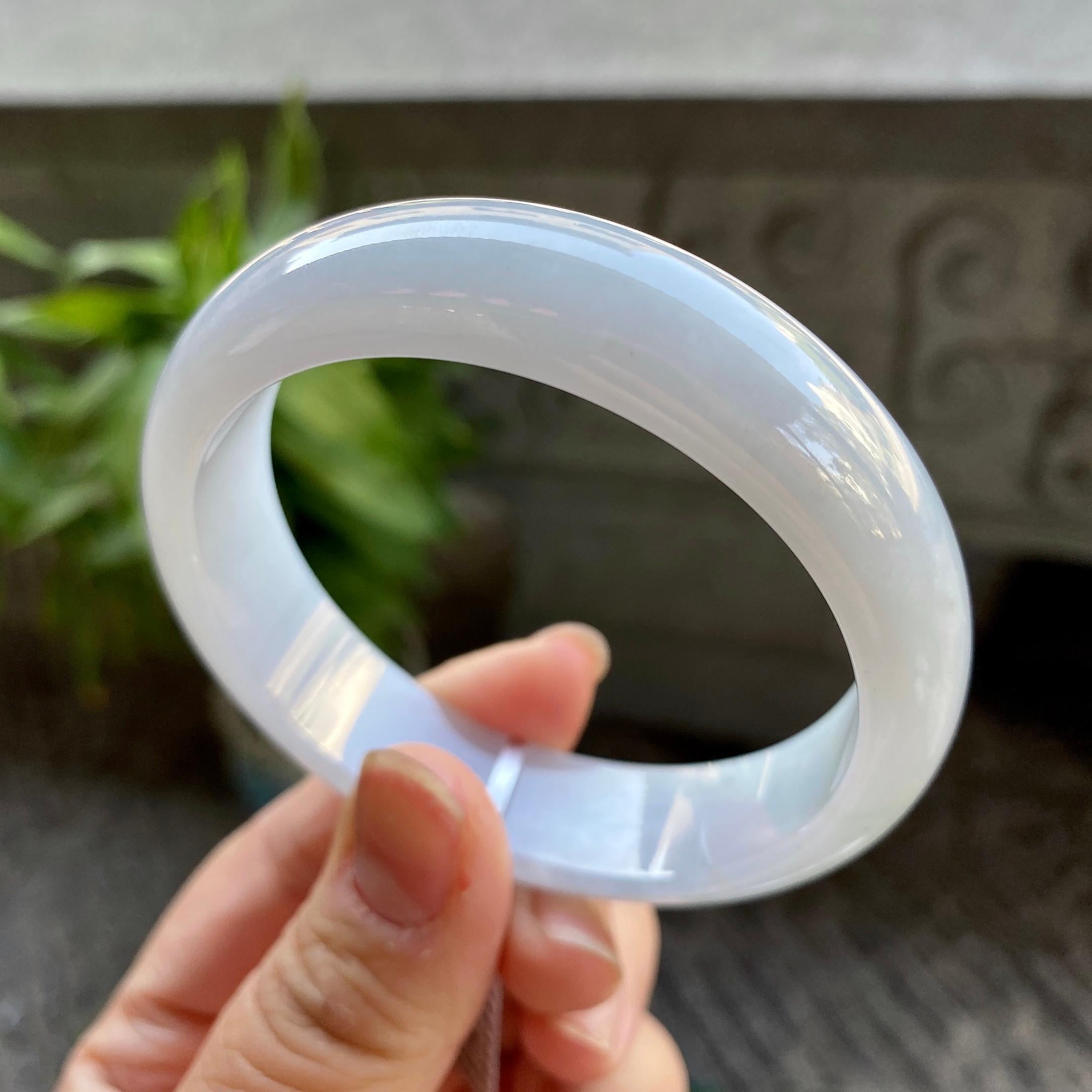 细糯种无色宽版轮胎手镯（57mm）（yc311025）