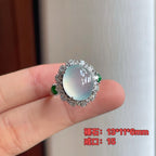 18k金镶冰种翡翠套链套装（yc251678）