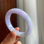 糯冰种春带彩翡翠平安镯（56.6mm)（yc316092）