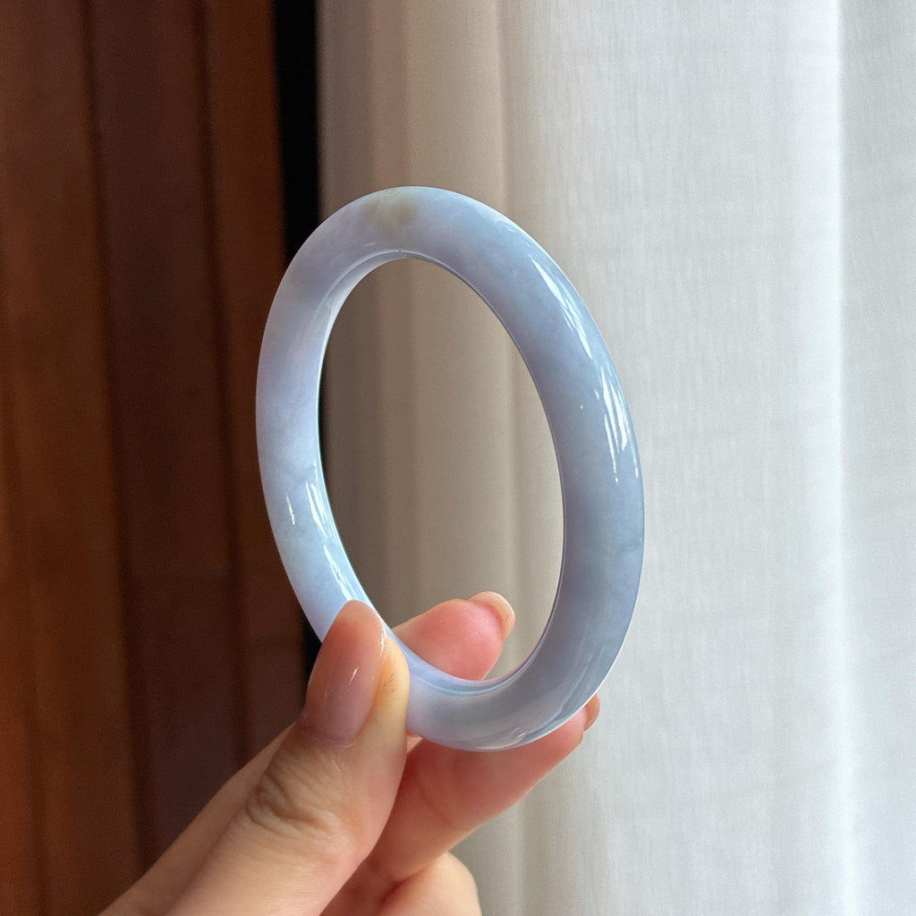 糯冰紫罗兰翡翠圆条手镯（54.4mm)（yc424337）