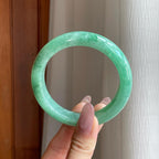 糯冰果绿翡翠平安镯（57.6mm）（yc295015）