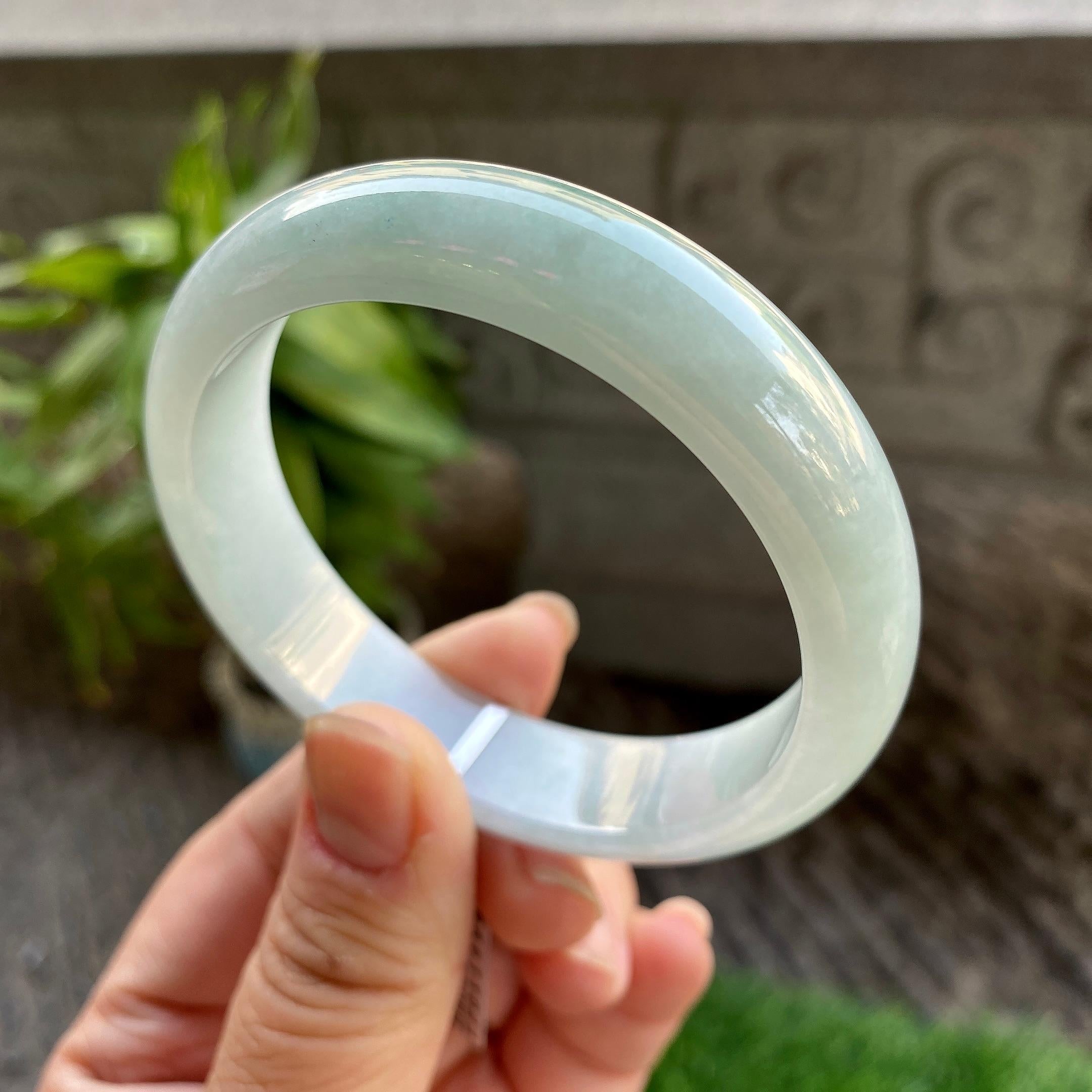 细糯种淡晴底平安镯（56.8mm）（yc311873）