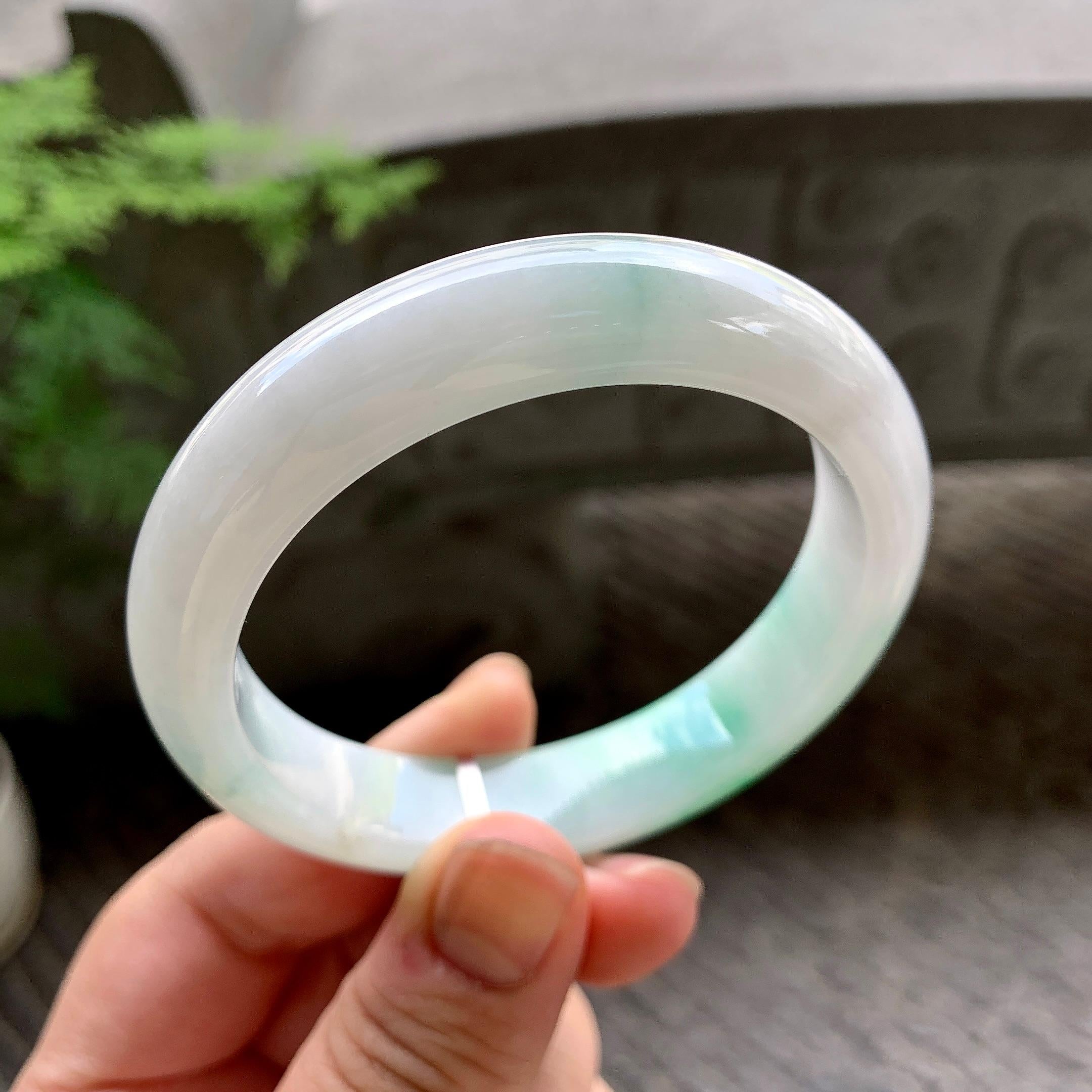细糯种飘花平安镯（55mm）（yc202358）