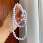 糯冰紫罗兰翡翠珠串项链（yc255681）