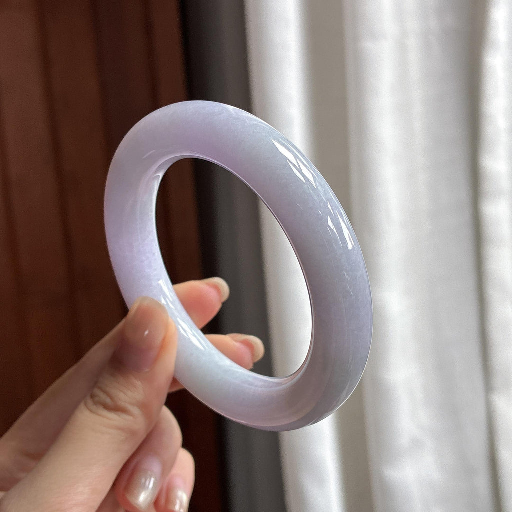 细糯种紫罗兰圆条手镯 54圈 天然缅甸A货翡翠（yc485499）